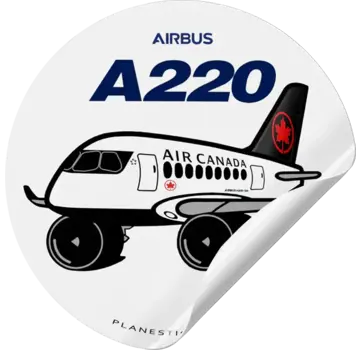 Plane Sticker Sticker Air Canada Airbus A220 Round