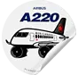Sticker Air Canada Airbus A220 Round