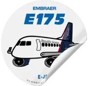 Plane Sticker Sticker Republic Airways Embraer E175 Round