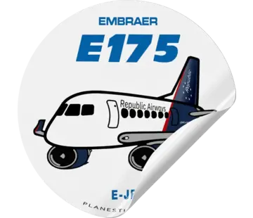 Plane Sticker Sticker Republic Airways Embraer E175 Round