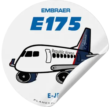 Plane Sticker Sticker Republic Airways Embraer E175 Round