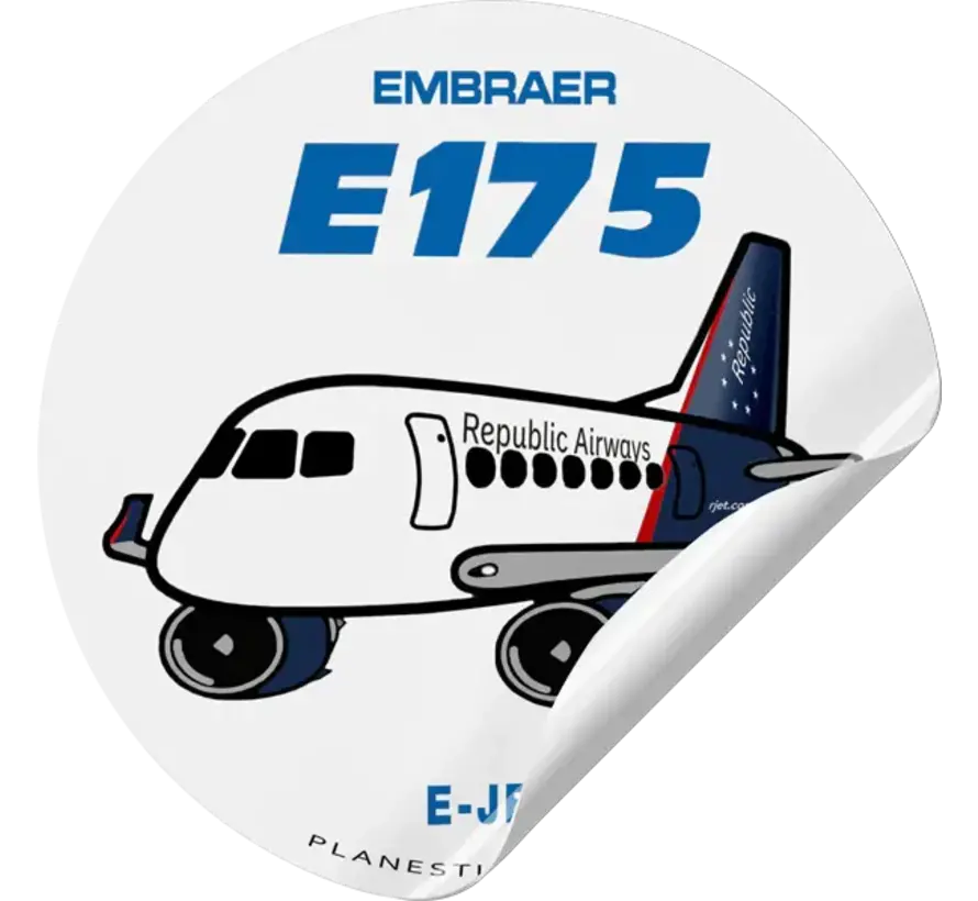 Sticker Republic Airways Embraer E175 Round