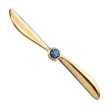 Johnson's Pin Small Propeller Gold Plate Crystal