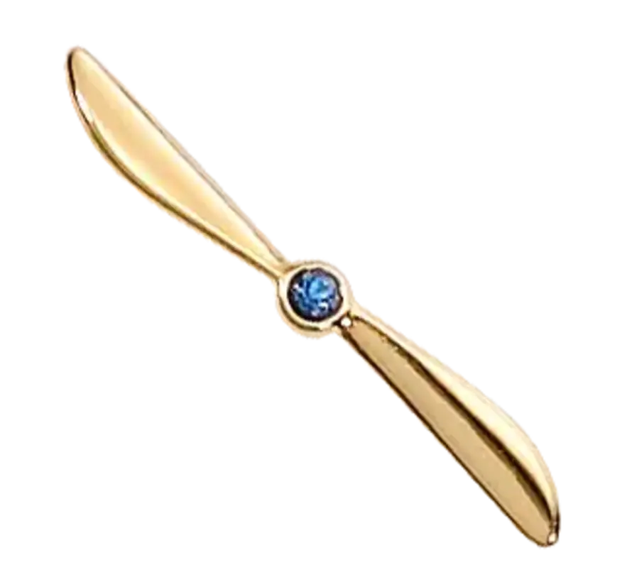 Pin Small Propeller Gold Plate Crystal