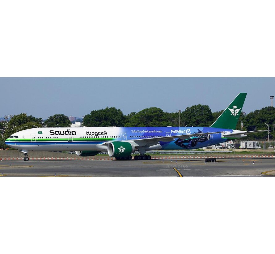 B777-300ER Saudia Saudi Arabian Airlines Formula E 2024 HZ-AK43 1:400 flaps down * Pre-Order