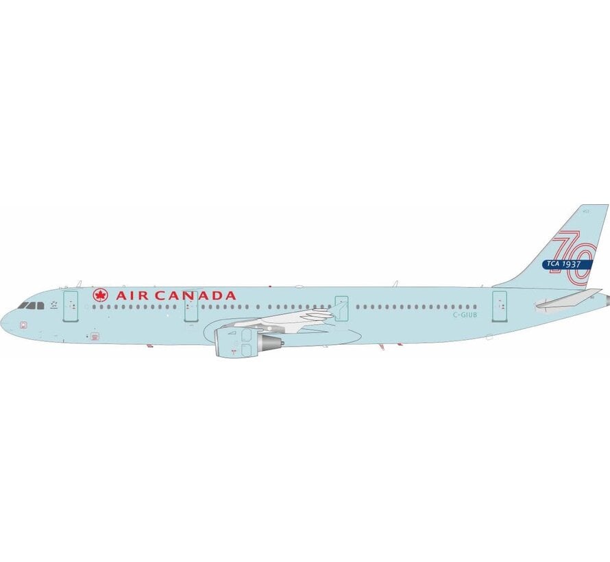 A321 Air Canada Ice Blue 2004 livery 70th Anniversary Tail C-GIUB 1:200 with stand +New Arrival+