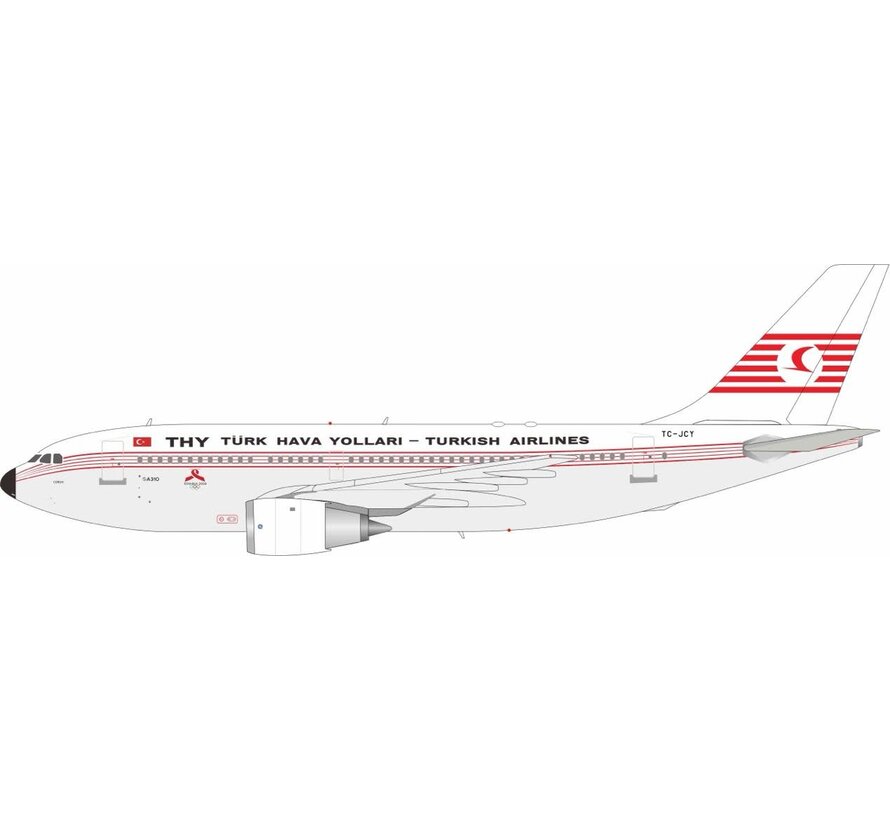 A310-200 Turkish Airlines old livery Istanbul 2000 Olympics TC-JCY 1:200 with stand +Pre-order+