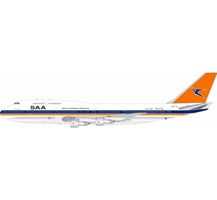 B747-300 South African Airways old livery ZS-SAT 1:200 polished with stand (3rd release) +New Arrival+