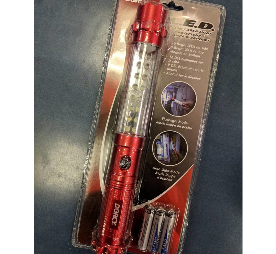 Flashlight Side / End Light LED With Magnetic End (3 x AAA batteries inclued) (Assorted Colours)