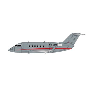 3D Design Deck CL600 Challenger Vistajet 9H-VFB grey livery 1:400 (3D Printed Resin +new arrival+