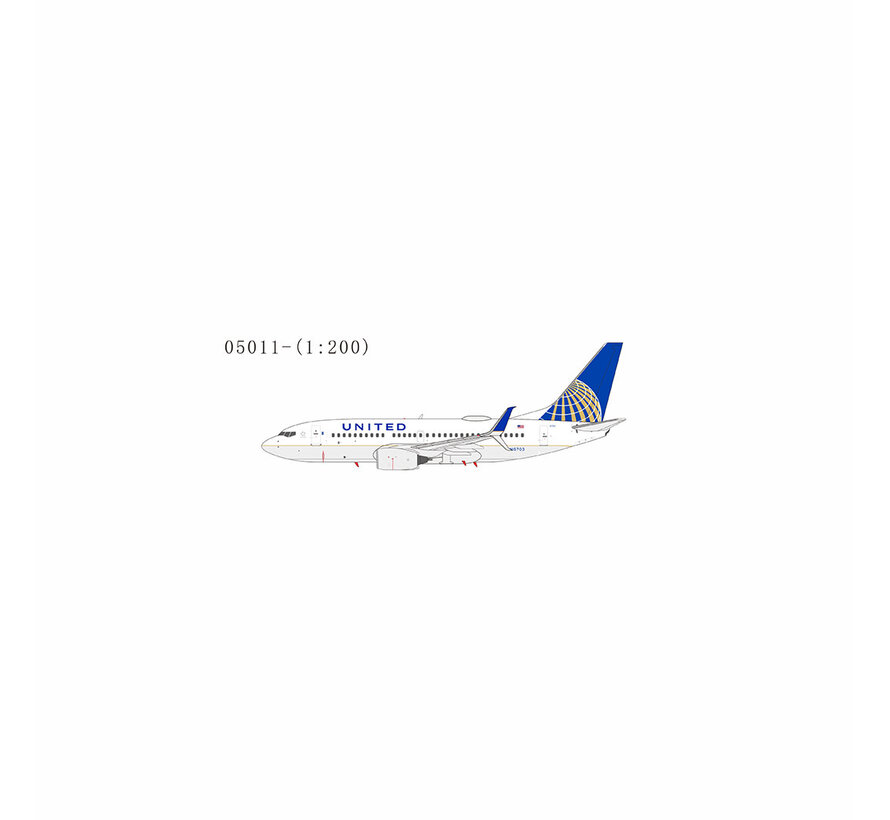 B737-700S United Airlines 2010 CO-UA merged livery N16703 1:200 scimitars with stand +pre-order+