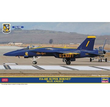 Hasegawa F18E Super Hornet Blue Angels [with bonus patch] 1:72 New 2024