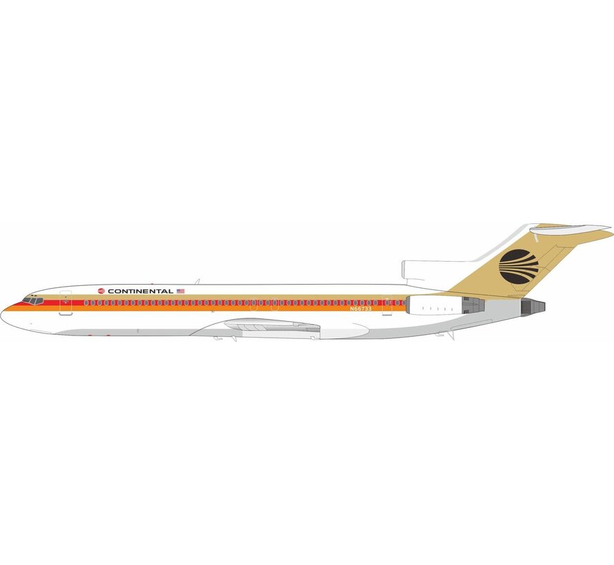B727-200 Continental black meatball livery N66733 1:200 +New arrival+