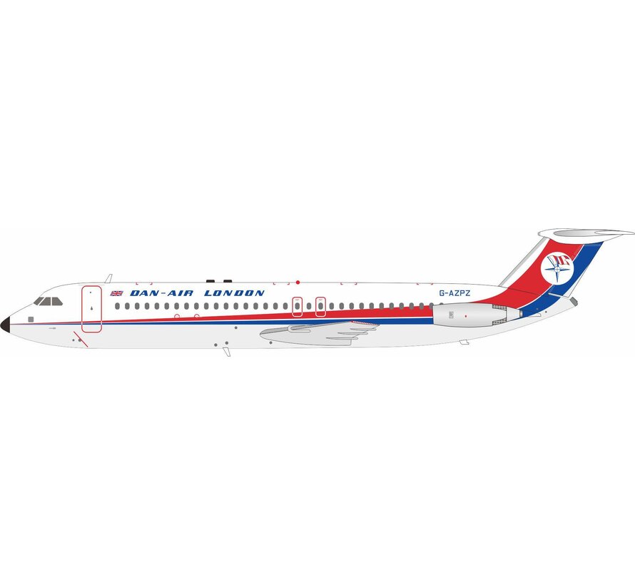 BAC111-515FB One-Eleven Dan-Air London G-AZPZ 1:200 with stand +NEW MOULD+  +Pre-order+