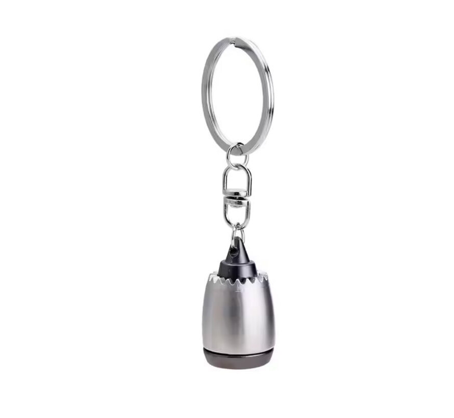Keychain Mini Jet Engine Brushed Chrome