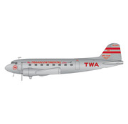 Gemini Jets DC-3 TWA Transcontinental & Western Air 384 NC1943 1:200 polished with stand