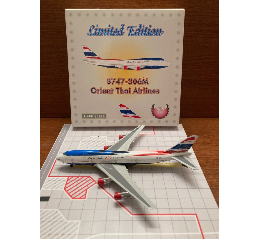 B747-300 One-Two-Go by Orient Thai HS-UTK 1:400 *Collection Sale