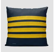 Airportag Throw Pillow 4 stripes pilot Gold on Navy