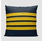 Throw Pillow 4 stripes pilot Gold on Navy