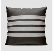 Airportag Throw Pillow 4 stripes pilot Silver on Black