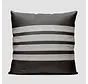 Throw Pillow 4 stripes pilot Silver on Black