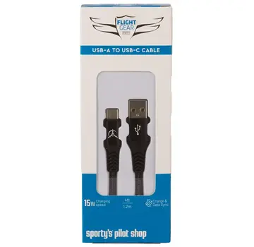 Sporty's USB-A to USB-C Braided Cable