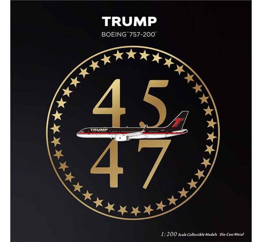 B757-200W The Trump Organization old livery T tail N757AF 1:200 winglets with stand (2nd release new package 45-47 / stand) +Pre-order+