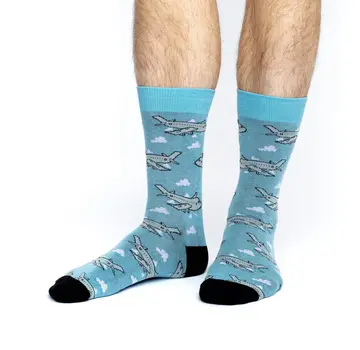 Good Luck Socks Men's Jumbo Jet Airplanes Socks