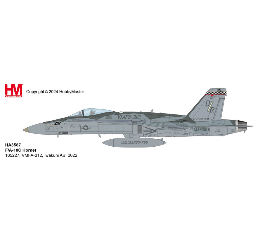 F/A-18C Hornet VMFA-312 DR-312 USMC 165227 MCAS Iwakuni Yamaguchi Japan 2022  1:72 +New Arrival+