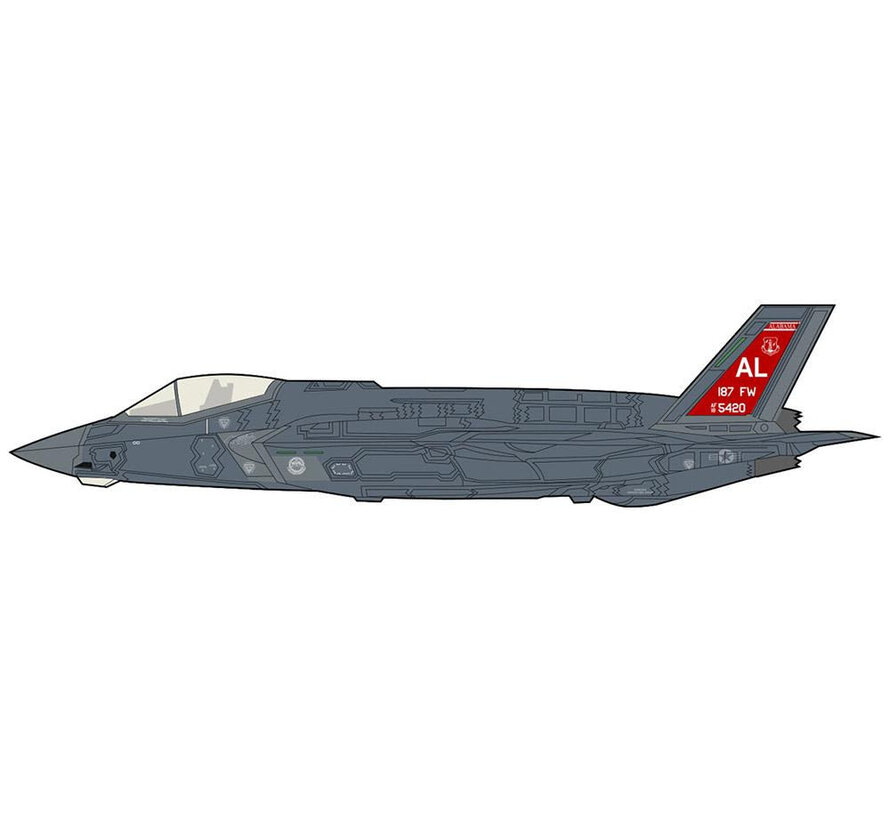 F-35A Lightning II 187 FW Alabama ANG AL Red Tail 18-5420 February 2024 1:72