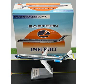 InFlight DC-9-51 Eastern Air Lines silver hockey stick livery N401EA 1:200 with stand +New arrival+