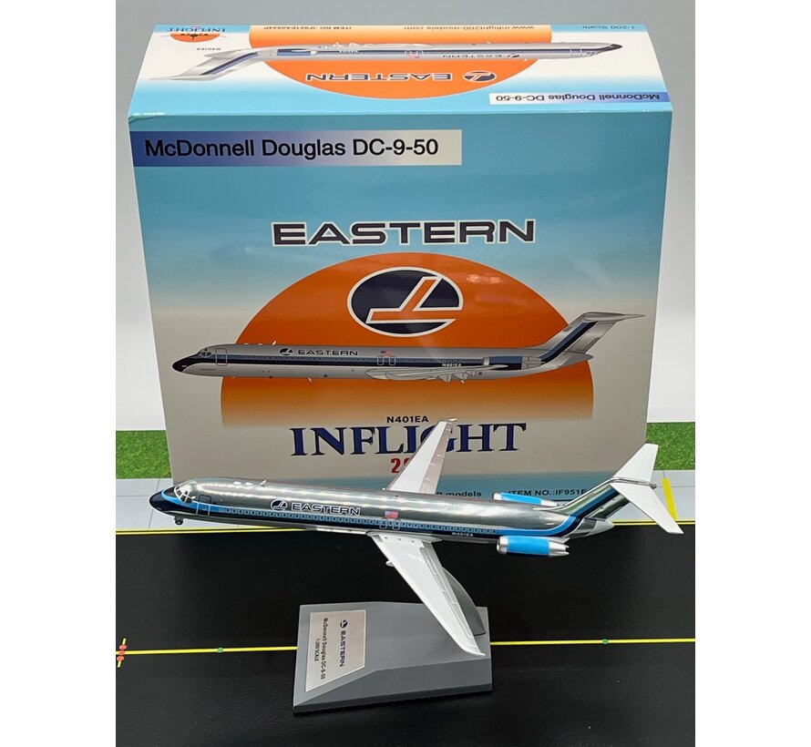 DC-9-51 Eastern Air Lines silver hockey stick livery N401EA 1:200 with stand +New arrival+