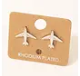 Airplane Stud Earrings Rhodium plated