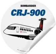 Plane Sticker Sticker Air Canada CRJ900 Express Round