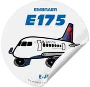 Plane Sticker Sticker Delta Embraer E175 Round