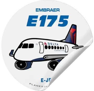 Plane Sticker Sticker Delta Embraer E175 Round