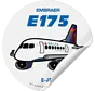 Sticker Delta Embraer E175 Round