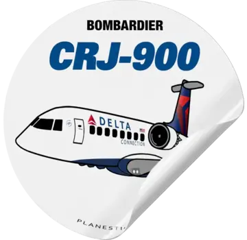 Plane Sticker Sticker Delta CRJ900 Delta Round
