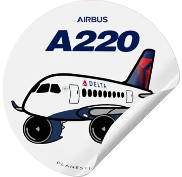 Plane Sticker Sticker Delta Airbus A220 Delta Round