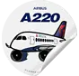 Sticker Delta Airbus A220 Delta Round