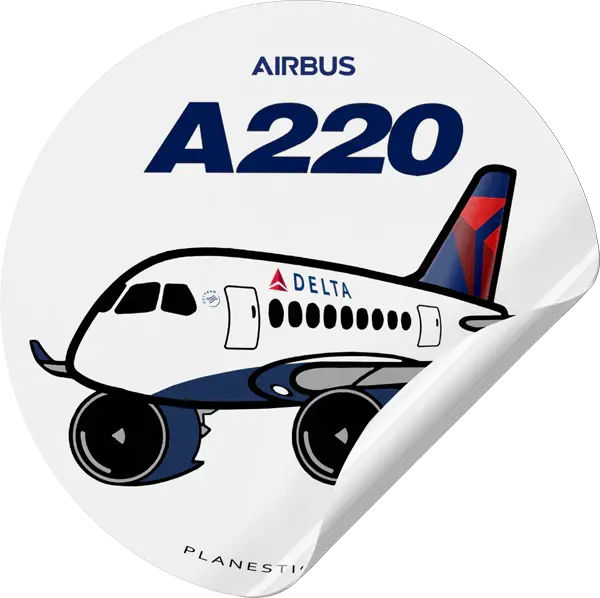 Plane Sticker Sticker Delta Airbus A220 Delta Round - avworld.ca