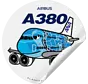Sticker ANA Airbus A380 Hawaiian Sky Round