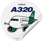 Plane Sticker Sticker Aer Lingus A320 Round