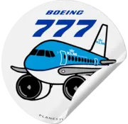 Plane Sticker Sticker KLM Boeing 777 Round