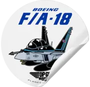 Plane Sticker Sticker Top Gun FA-18 Super Hornet Round