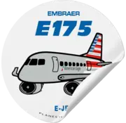 Plane Sticker Sticker American Airlines Embraer E175 Round