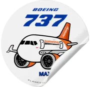 Plane Sticker Sticker Sunwing Boeing 737 Max Round