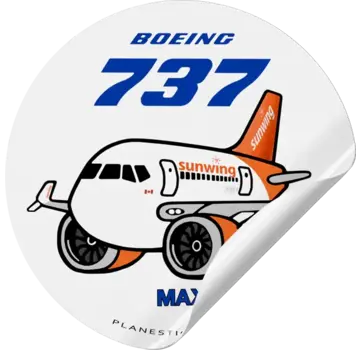 Plane Sticker Sticker Sunwing Boeing 737 Max Round