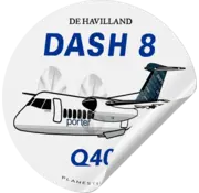 Plane Sticker Sticker Porter Dash 8 Q400 Round