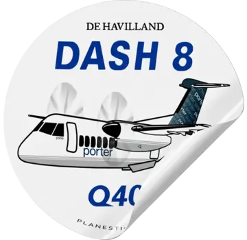 Plane Sticker Sticker Porter Dash 8 Q400 Round